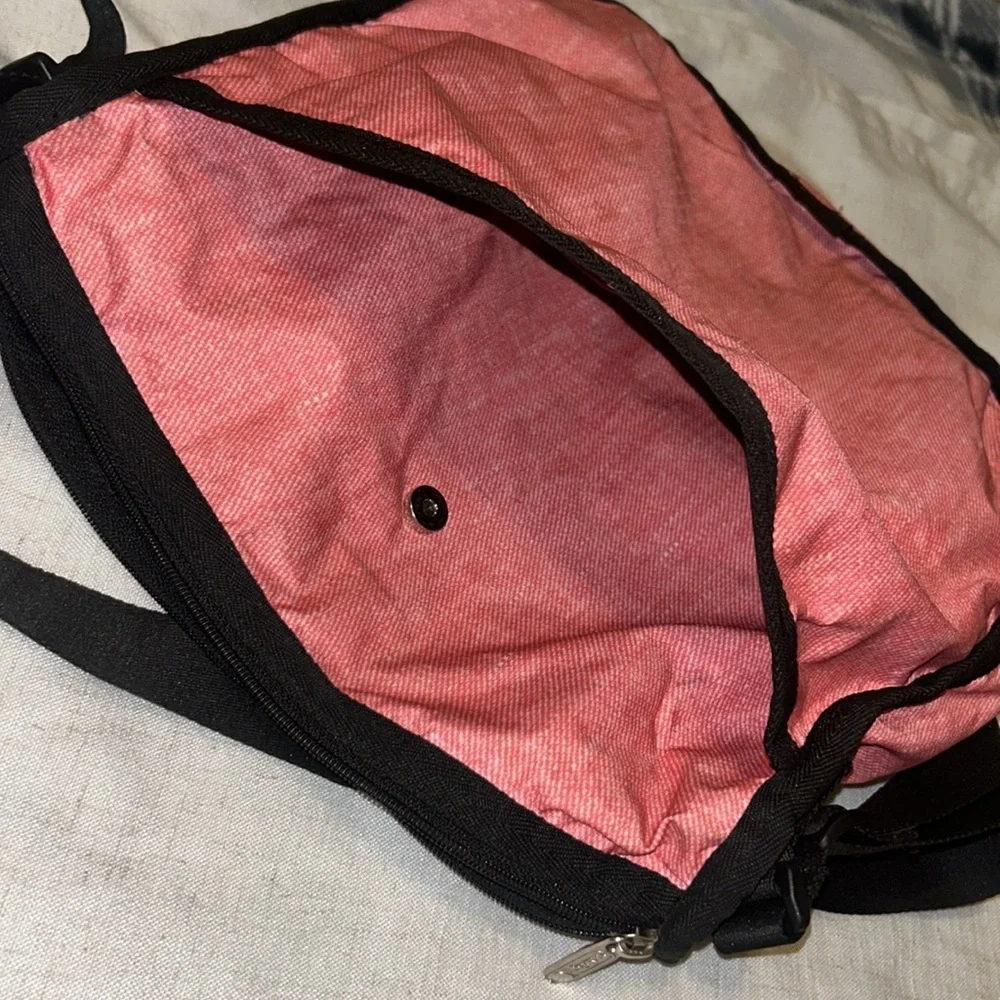 Lesportsac Pink Crossbody Hobo Bag with Black Trim